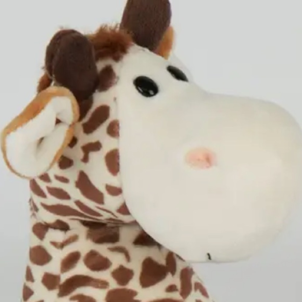 Sit Upright Giraffe Plush Toy in Brown and Cream with Bean Bag to sit upright 8” - Picture 10 of 12